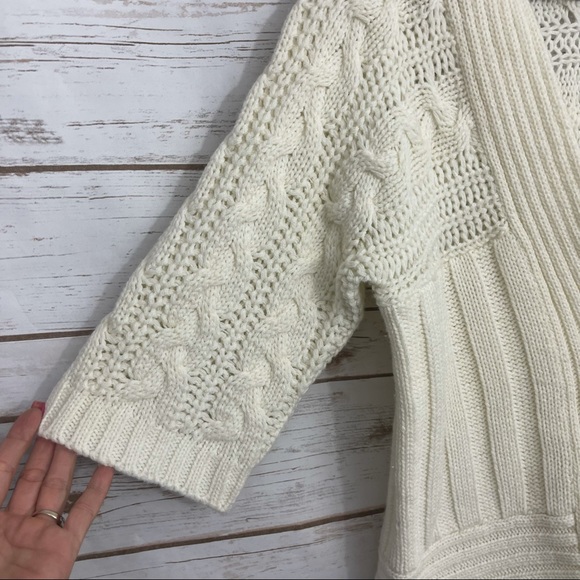 Daytrip Cream Open Knit Cardigan Sweater - Picture 3 of 8